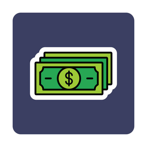 dollar money line icon, vector illustration