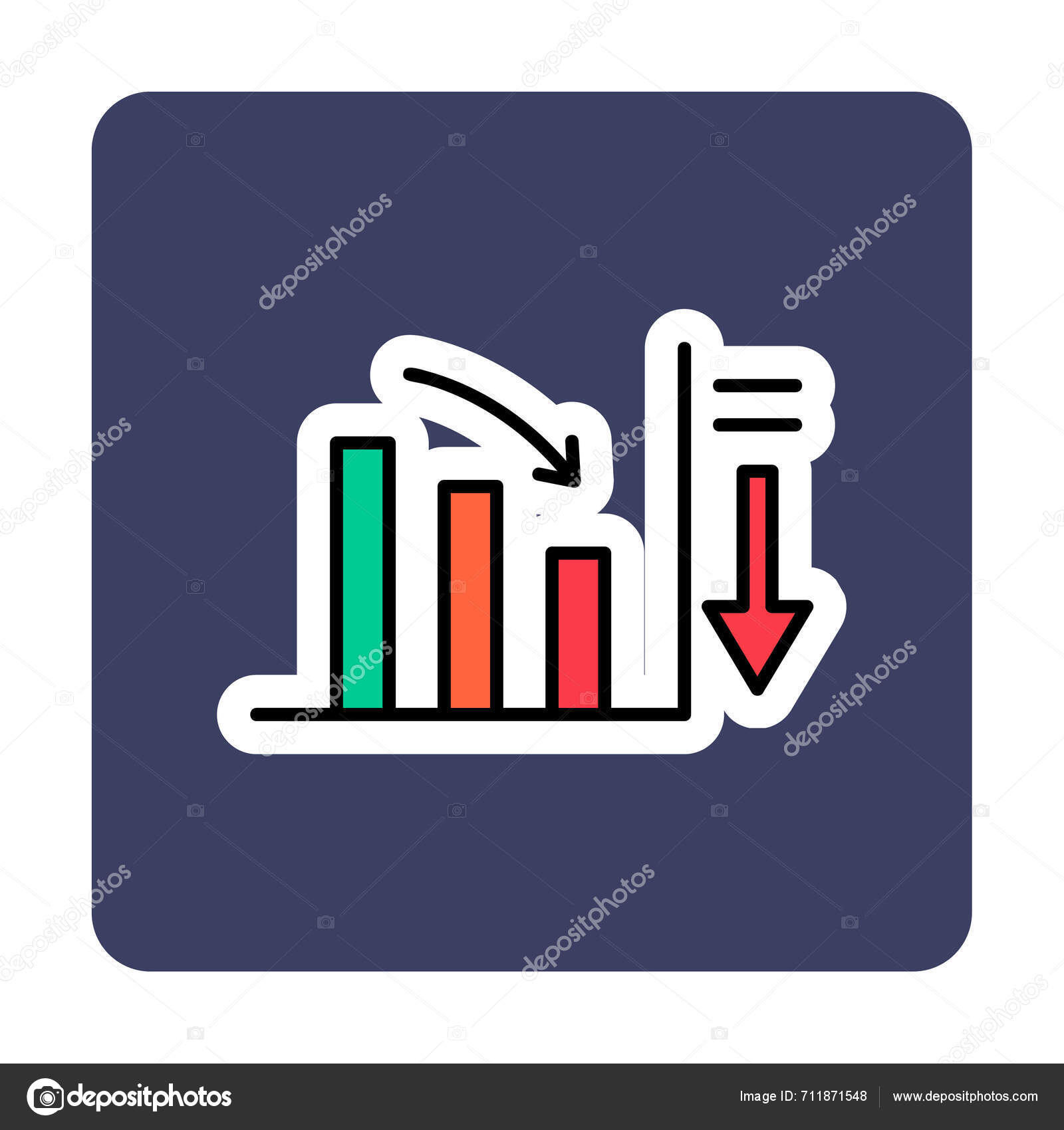Simple Diminuer Icône Graphique Illustration Vectorielle