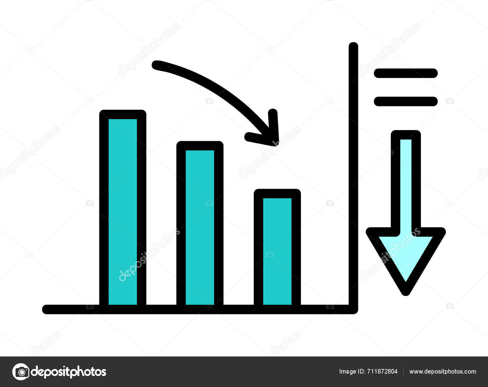 Simple Diminuer Icône Graphique Illustration Vectorielle