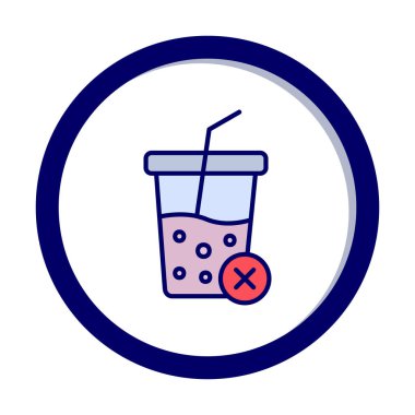 Basit, alkolsüz içecek simgesi, vektör illüstrasyonu