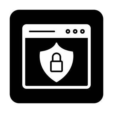 Basit Web Güvenlik simgesi, vektör illüstrasyonu