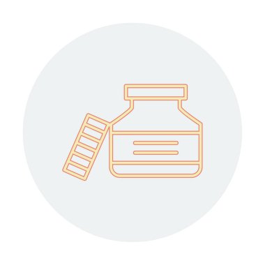 Mürekkep kavanozu simgesinin vektör çizimi 