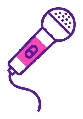 mikrofon yassı ikon. mikrofon logosu, vektör illüstrasyonu.