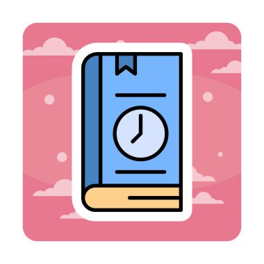 Kitap Zaman Sınırı simgesi, vektör illüstrasyonu 