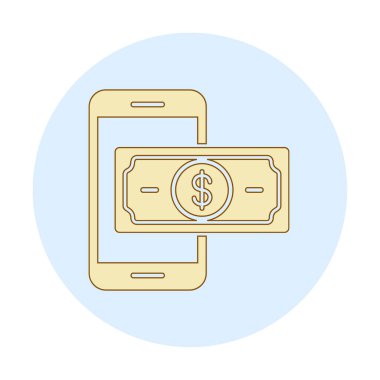 Basit Çevrimiçi Ödeme simgesi, vektör illüstrasyonu