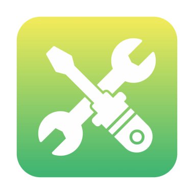 İngiliz anahtarı ve tornavida ikonu. Web için araç vektör simgesinin özet çizimi                              