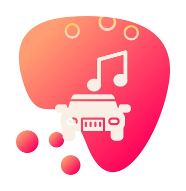 araba müzik simgesi vektör illüstrasyonu 