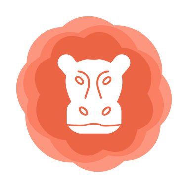 Hippopotamus baş ikon vektör çizimi