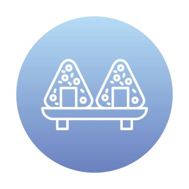 Onigiri sushi simgesi, vektör illüstrasyonu 