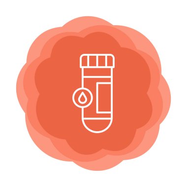 Kan testi tüpü ana hat vektör simgesi. Laboratuvar test sembolü, logo illüstrasyonu.