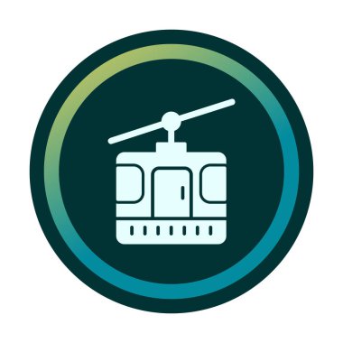 Modern Cable Car Cabin simgesinin vektör çizimi                   