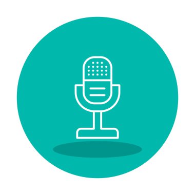 mikrofon yassı ikon. mikrofon logosu, vektör illüstrasyonu.