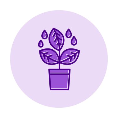 çömlek simgesine bitki, vektör illüstrasyonu 