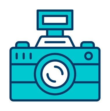 fotoğraf makinesi ikon vektör illüstrasyonu                      