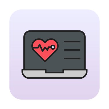 dizüstü bilgisayardaki düz kalp atışı simgesi