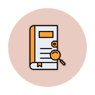 Büyüteç vektör çizimi olan bir kitap. Arama Kitabı kavramı                  