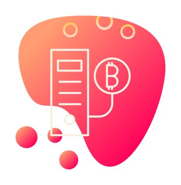 Bitcoin Madeni İşlemcisi (BTC) simgesi, vektör illüstrasyonu 