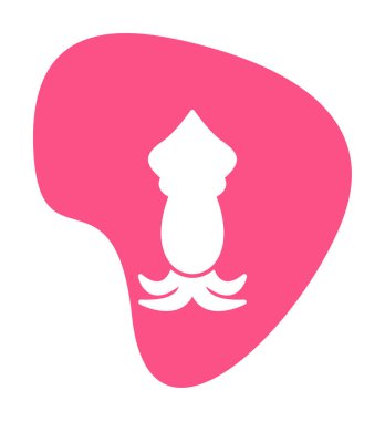 Beyaz arkaplanda mürekkep balığı vektörü simgesi 