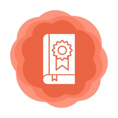 Kitap Madalyası simgesi, vektör illüstrasyonu 