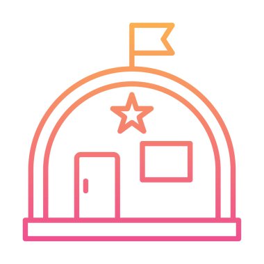 Basit Askeri Depo simgesi, vektör illüstrasyonu