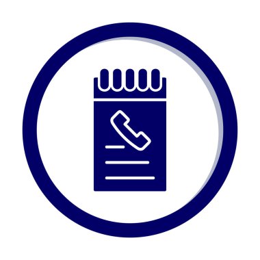 Beyaz arkaplanda telefon rehberi ikonu vektör çizimi