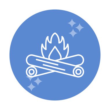 Basit şenlik ateşi simgesi, vektör illüstrasyonu