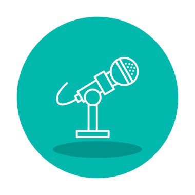 mikrofon ikonu vektör illüstrasyonu. Mikrofon Durağı                    