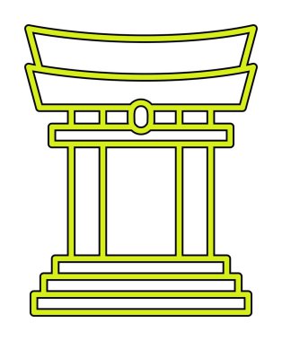 Japonya geleneksel Torii Kapısı simgesi, basit stil