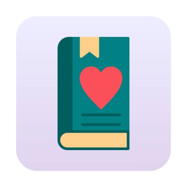 Yer imi simgesi olan aşk kitabı, basit vektör illüstrasyonu 