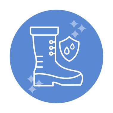 Basit su geçirmez ayakkabı simgesi, vektör illüstrasyonu