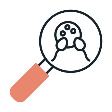 Büyüteç cam simgesi, vektör illüstrasyonlu bakteri denetimi  