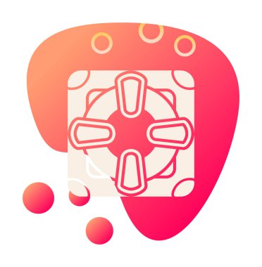 Lifesaver yassı simgesinin vektör çizimi, cankurtaran sembolü  