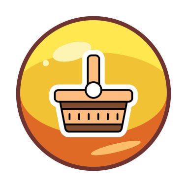 piknik sepeti web simgesi, vektör illüstrasyonu 