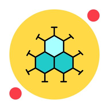 Basit molekül simgesi, vektör illüstrasyonu
