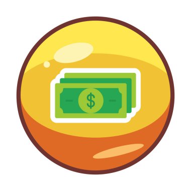 Dolar para çizgisi simgesi, vektör illüstrasyonu