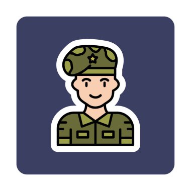 asker web simgesi, vektör illüstrasyonu 