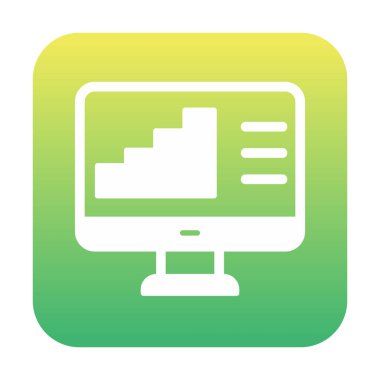 Basit Bilgisayar İzleme Veri Analizi simgesi, vektör illüstrasyonu