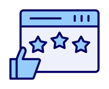 düz Gözden Geçirme simgesi vektör çizimi