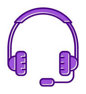 kulaklıklar düz simge, vektör illüstrasyonu