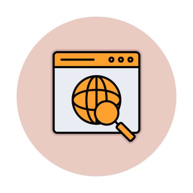 Web tarayıcı simgesi, vektör illüstrasyonu basit tasarım