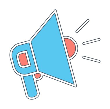 megafon ikonu. Hoparlör vektör illüstrasyonu. düz dizayn