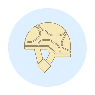 Askeri miğfer vektör renk çizgisi simgesi