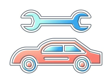 araba servis simgesi vektör illüstrasyonu 