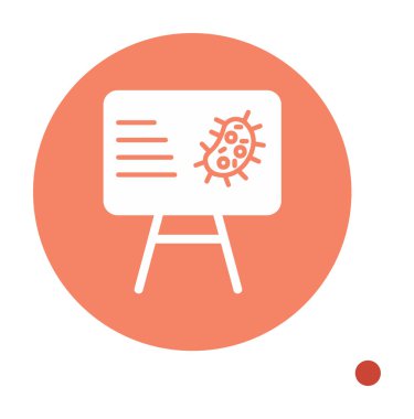 Bakteri simgesi ve vektör illüstrasyonlu sunum tahtası