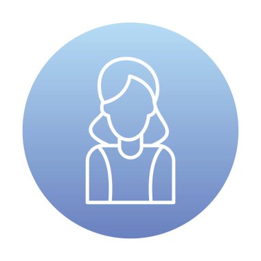 Kadın avatar simgesi, vektör illüstrasyonu 