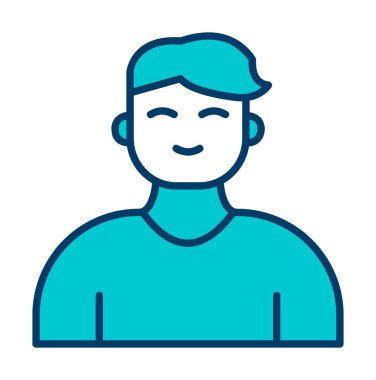 Saç stili vektör çizimi olan genç erkek avatar. 