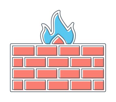 Şömine simgesinin vektör illüstrasyonu 