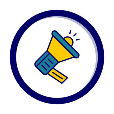 Megafon vektör illüstrasyonlu tanıtım konsepti simgesi