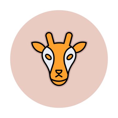 Zürafa baş web simgesi, vektör illüstrasyonu 
