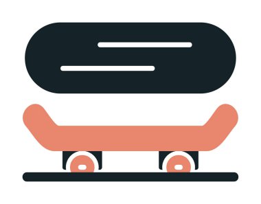 Basit kaykay simgesi, vektör illüstrasyonu